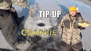 Early Ice Tip - Up Crappie. Maine Ice Fishing 2024 / 2025.