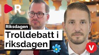 Storbråk om troll i riksdagen