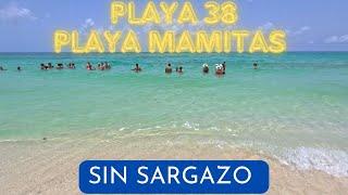 Playa del Carmen ,Playa Mamitas y de la 38, vuelo dron,11 de julio  sin sargazo