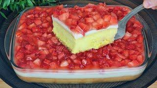 Così buona che non ne rimane nulla a tavola! Prendi le fragole  e fai questa deliziosa torta!