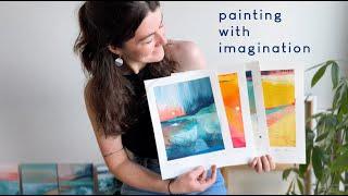 How to strengthen your imagination | 3 creative exercises | Paint abstract art with me