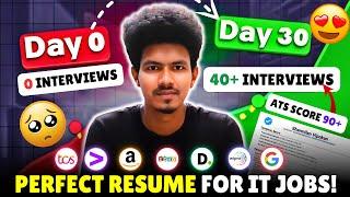 How to Create a PERFECT RESUME with High ATS Score for IT Jobs  | Freshers & Experienced