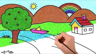 How to Draw Beautiful Scenery  | Fun Drawing Videos for Kids & Beginners ️| @ChikiDoodle