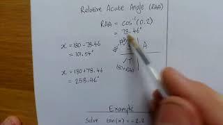 Solving trig equations equal to a negative value