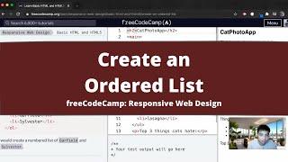 Create an Ordered List (Basic HTML and HTML5) freeCodeCamp tutorial