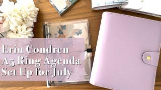 Erin Condren LifePlanner Move In & Set Up | Daily A5 Ring Agenda Bold Blooms July 2024 Start