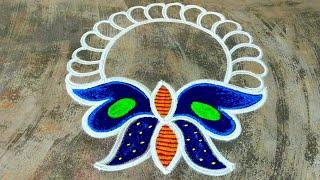 New year muggulu 2025 SmallNew year kolam simplehappy new year rangoli designsSuper Color Rangoli