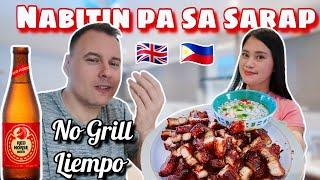 My British Husband First time eating Filipino Food | No Grill Liempo | Filipina British Life In UK