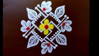 Aadi velli kolam designs  4*2*2 dots 5 attractive daily kolams  small muggulu collection  rangoli