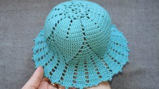 Summer hat crochet panama hat / 3-6 months