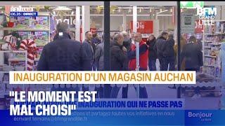 Valenciennes: l'inauguration d'un magasin Auchan sous haute tension