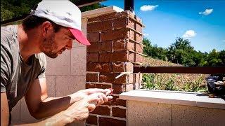 BRICKLAYING / Building A Brick Wall Fence.!. Brick Wall