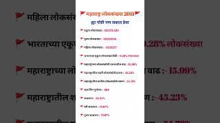 महाराष्ट्राची लोकसंख्या 2011 नुसार | chalu ghadamodi | police bharti gk 2024 #shorts