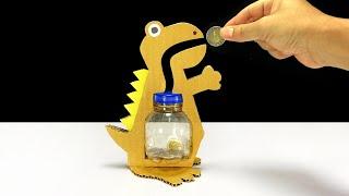 วิธีทำออมสินไดโนเสาร์ [158] | How to Make Coin Bank Dinosaur at home