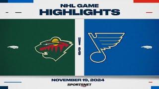 NHL Highlights | Wild vs Blues - November 19, 2024