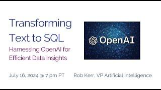 Transforming Text to SQL using OpenAI