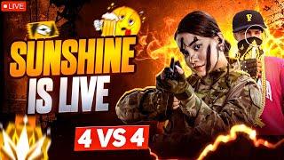 FREE FIRE LIVE WITH SUNSHINE AND 1 VS 4 GUILD TEST Free Fire Live! #fflive #girlgamer #100k