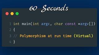 Polymorphism at run time in C++| virtual | OOPs | #60seconds | One Minute | #anooptube | #oneminute