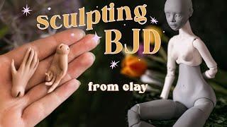 Sculpting BJD prototype from air-dry clay | Full walkthrough