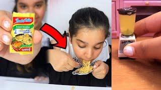 شفا أكلت أصغر نودلز في العالم !!! smallest noodles in world