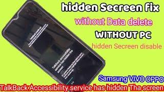 All Android Samsung Galaxy. Talkback Accessibility services has hidden The Screen