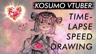 Kosumo timelapse speed drawing (Tribute to Ikariboshi Kosumo VTuber channel)