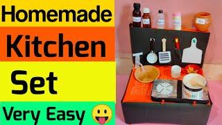 Diy kichten set - how to make kitchen set at home/homemade kichten set/how to make kitchen set