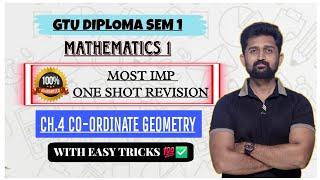 MATHEMATICS 1 CHAPTER 4 CO-ORDINATE GEOMETRY FULL REVISION | ONE SHOT MOST IMP | DIPLOMA SEM 1 MATHS