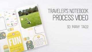 Traveler's Notebook Layout Process // Fun // Using a lot of Tags