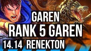 GAREN vs RENEKTON (MID) | 73% winrate, Rank 5 Garen, 7/1/3 | VN Grandmaster | 14.14