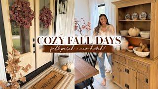 COZY FALL DAYS  | fall front porch decor & styling new hutch!