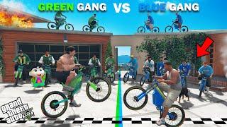 Franklin Blue Gang VS Shinchan Green Gang Bicycle Challenge In GTA 5!