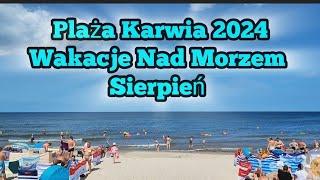 Plaża Karwia 2024 Wakacje Nad Morzem Bałtyckim Sierpień 4K