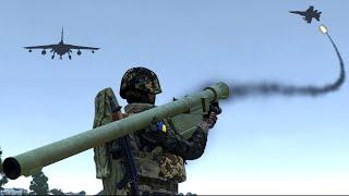 Russian Su-25 Fighter Jets Shot Down by Ukraine Stinger Missile FIM-92 – Simulation - ARMA 3