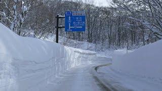 415 cm (163 in) of Snow, Sukayu Scenic Drive 4K | Aomori City - Sukayu - Tsugaru SA, Japan