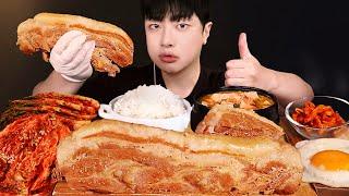 SUB)야들야들 대왕통수육 먹방  (ft. 보쌈김치 된장찌개) 밥도둑 집밥한식 리얼사운드 Whole Pork Belly mukbang asmr