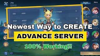 Newest Way to CREATE ADVANCE SERVER in Mobile Legends | New Hero JOY