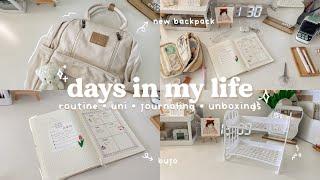 days in my life routine, university, journaling, unboxing cute things 