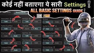  ALL NEW BASIC / ADVANCED CONTROL SETTINGS GUIDE BGMI / PUBG | BGMI A TO Z BEGINNER SETTINGS !