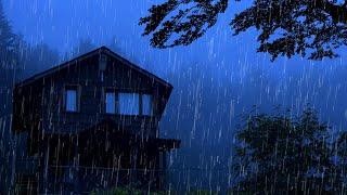 End Insomnia to Falling Asleep Fast within 3 Minutes - Heavy Rain on Roof & Thunder Sounds at Night