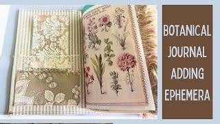 Botanical Junk Journal - ADDING TAGS & JOURNAL CARDS - START TO FINISH Part 4 Craft with Me