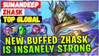 New Buffed Zhask Is Insanely Strong [ Top Global Zhask ] SUMANDEEP - Mobile Legends Emblem Build