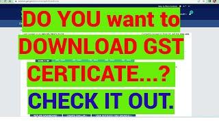 Updated GST Certificate from portal || Download gst certificate from GST Portal