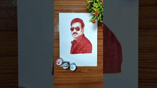 Finger painting of ajay devgan using a red color ️// #shorts #ajaydevgan #artist #vimal