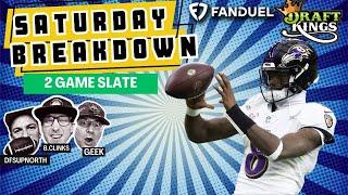 Saturday Two Game Slate NFL DFS Plays to Make You a Winner on DraftKings and FanDuel