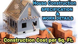 Construction cost percentage for division of works | construction cost per sq.ft with specification