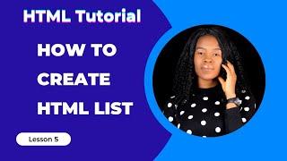 How to create HTML list. Lesson 5