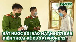 Hắt nước sôi vào mặt người bán điện thoại để cướp iPhone 12 #Shorts