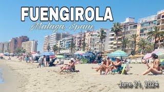 Fuengirola Malaga Spain LATESTS Summer Beach Walk [4K] June 21, 2024 Ms Fuengirola Vlogs