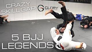 Avg BJJ Guy vs 5x BJJ Legends (CRAZY SKILL GAP)